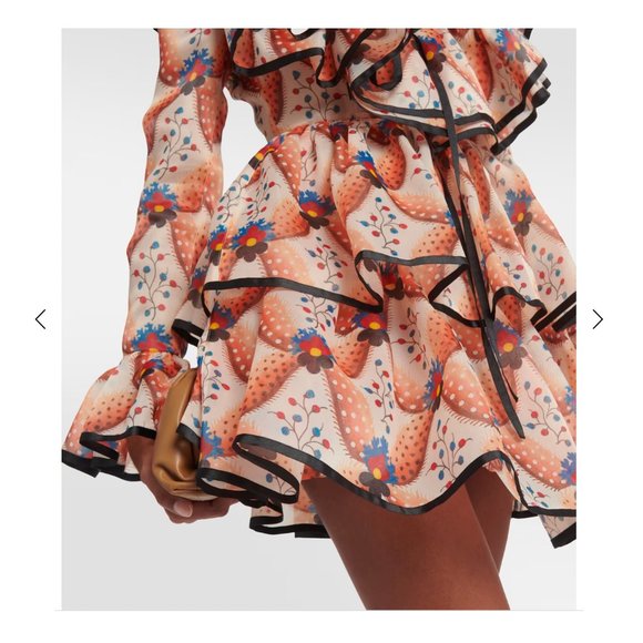 $5200 New Etro 2023 Apricot Print Ruffle Runway Mini Dress. - Picture 5 of 15